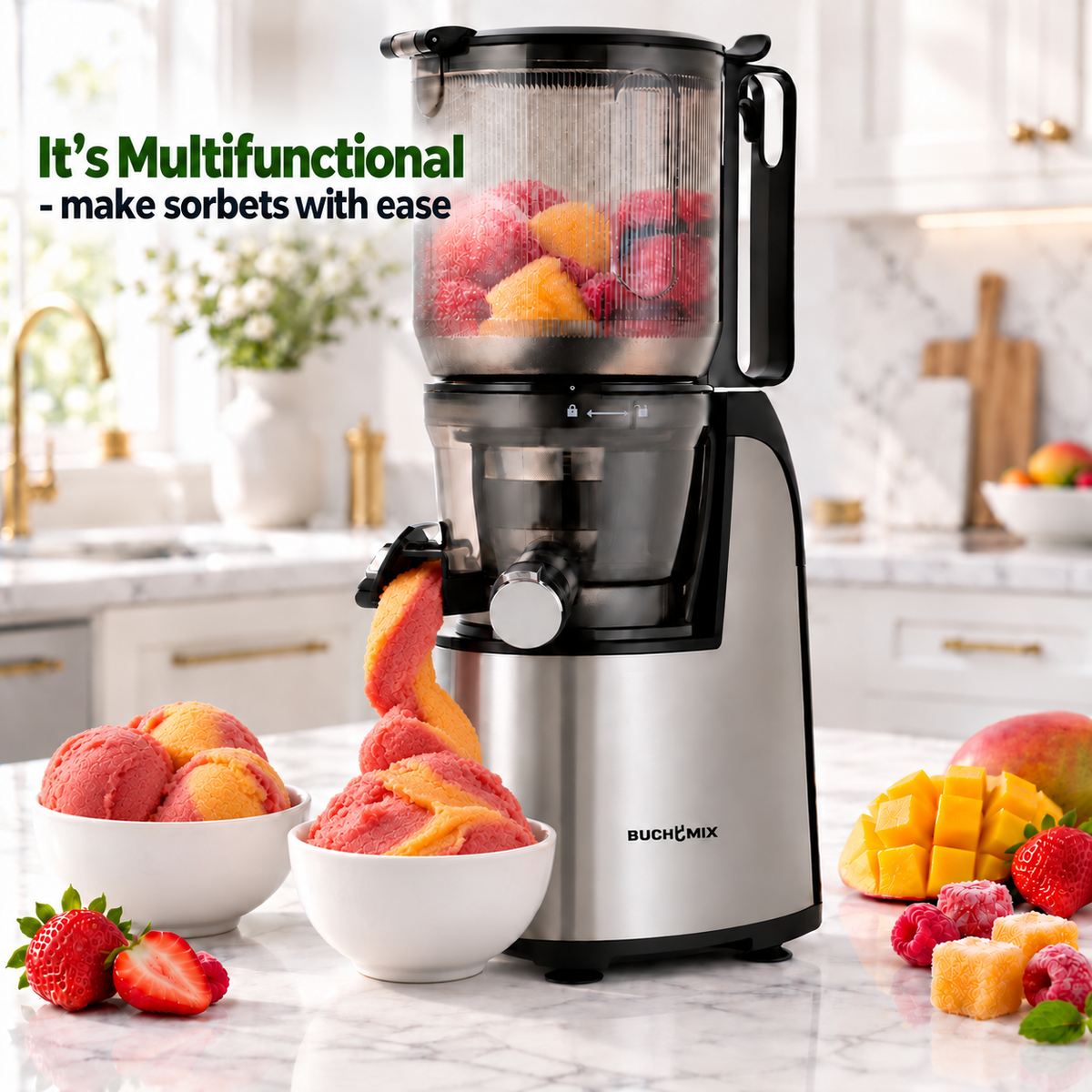 Hands-Free Auto Seft Feeding batch Juicer Stainless Body- BJ30