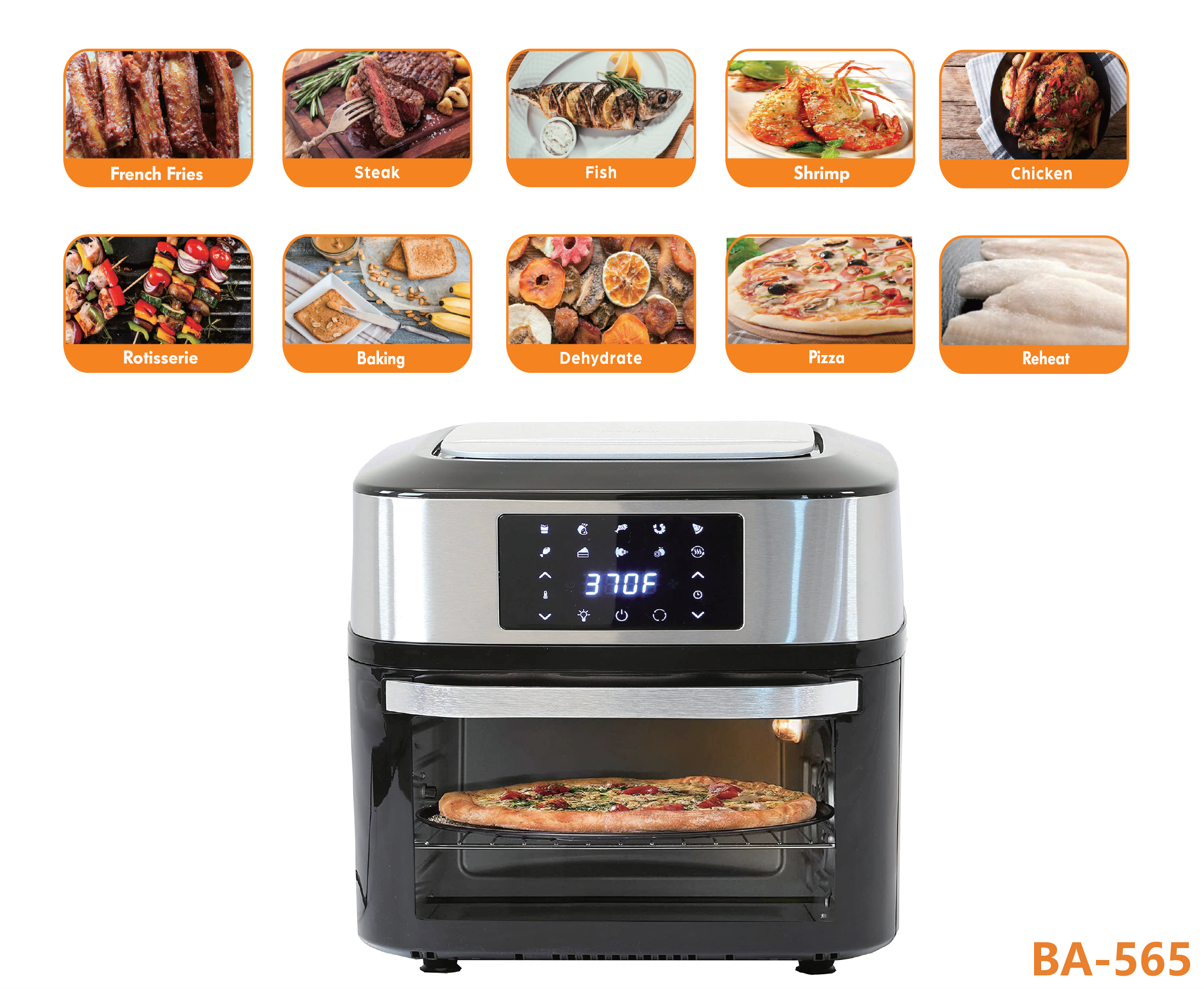 Premium 18L Multifunction Smart Air Fryer Oven with All Stainless Interior