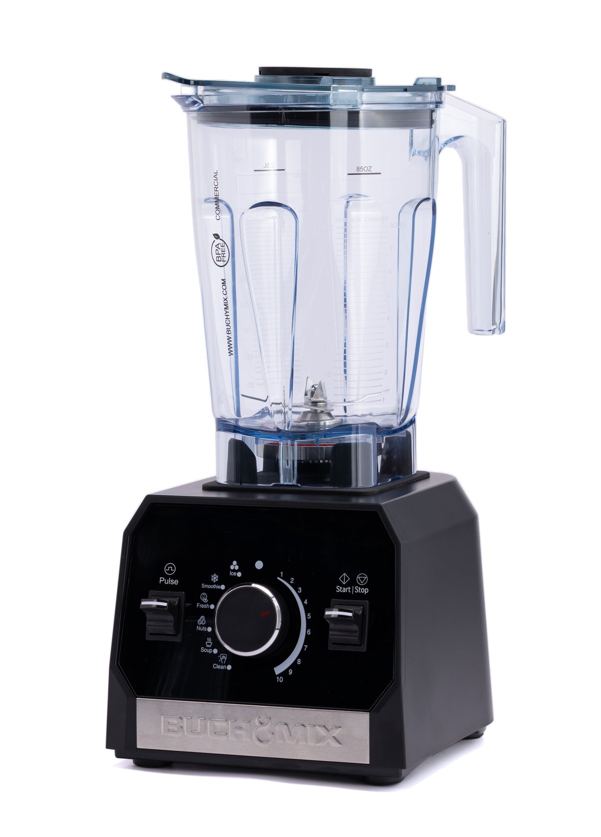 Buchymix Waterproof High Performance Smart Vertex Blender blade close-up, showing stainless steel blades designed for blending.