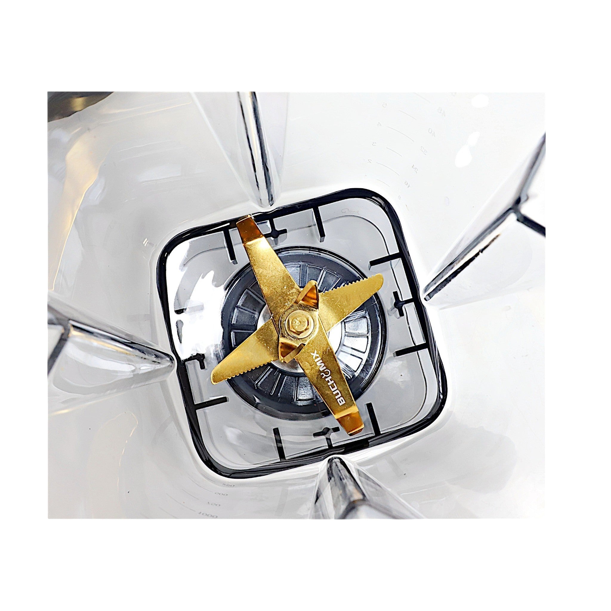 BUCHYMIX NIGERIA Turbocrush blender jug interior featuring sharp 6-blade stainless steel system for high performance