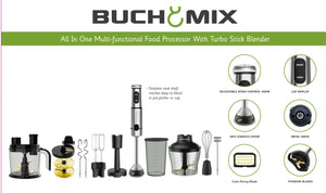 12 in one Multifunction Food Processor With Turbo Stick Immersion Blender - BUCHYMIX NIGERIA