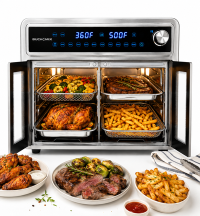All Stainless Steel Dual Compartment XL French Door Air Fryer Oven