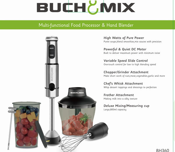 4 in 1 Multi function Food Chopper With Turbo Stick Immersion Blender - BUCHYMIX NIGERIA
