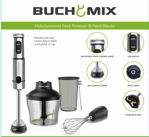 4 in 1 Multi function Food Chopper With Turbo Stick Immersion Blender - BUCHYMIX NIGERIA