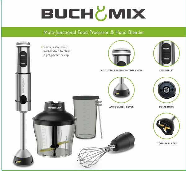 4 in 1 Multi function Food Chopper With Turbo Stick Immersion Blender - BUCHYMIX NIGERIA