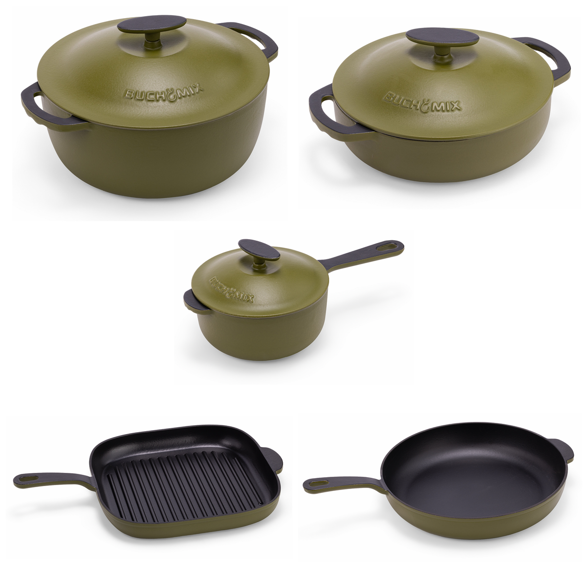 11-pieces Premium Enamel cast Iron Cookware