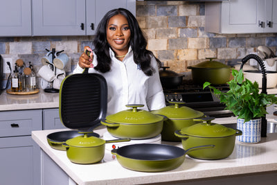 22-Piece Premium Enameled Cast Iron Cookware Set