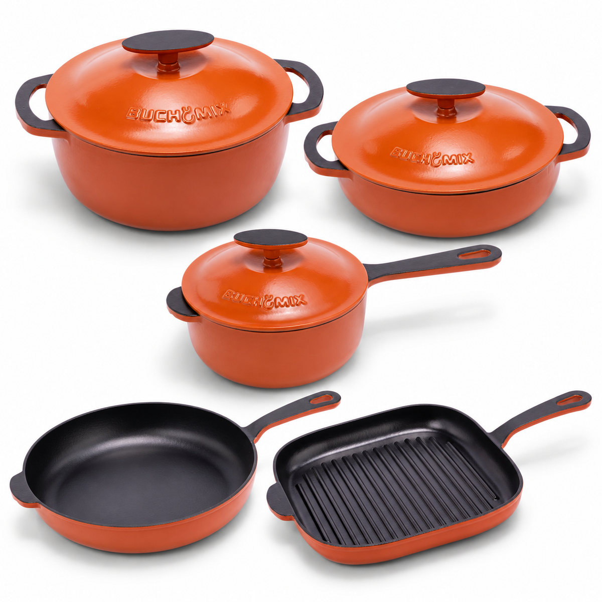 11-pieces Premium Enamel cast Iron Cookware