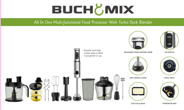 12 in one Multifunction Food Processor With Turbo Stick Immersion Blender
