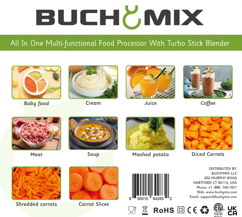 12 in one Multifunction Food Processor With Turbo Stick Immersion Blender