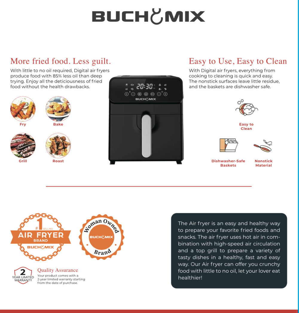 Large Capacity 8 Liter  Digital Air fryer