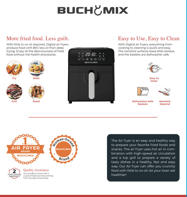 Large Capacity 8 Liter  Digital Air fryer