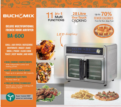 All Stainless Steel Dual Compartment XL French Door Air Fryer Oven
