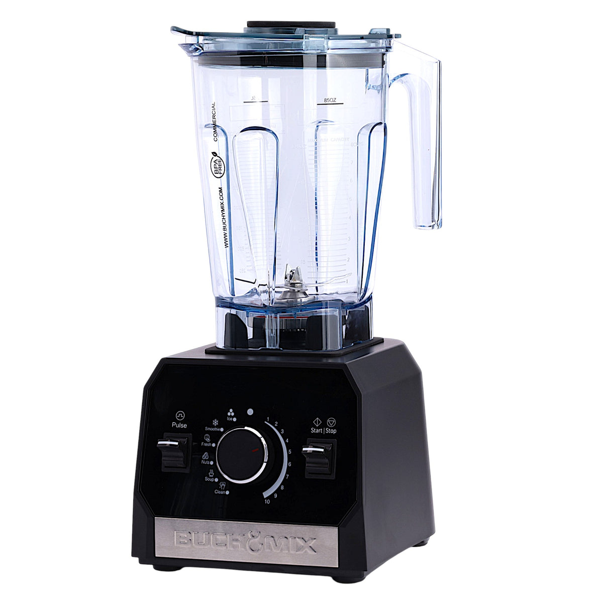 Buchymix Waterproof High Performance Smart Vertex Blender with sleek design and digital controls on a white background.