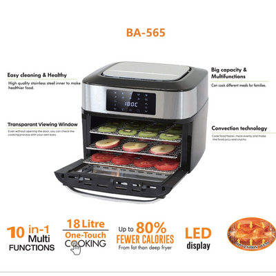 Premium 18L Multifunction  Smart Air Fryer Oven with All Stainless Interior