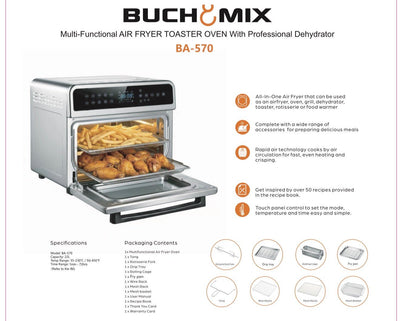 All in one Large Capacity Professional Dehydrator  & Air Fryer Oven -22L