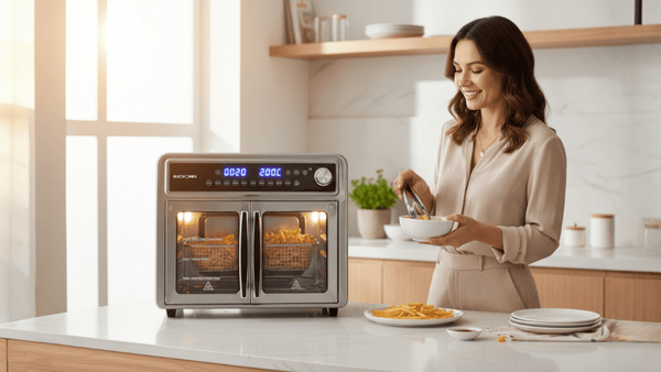 All Stainless Steel Dual Compartment XL French Door Air Fryer Oven - BUCHYMIX NIGERIA