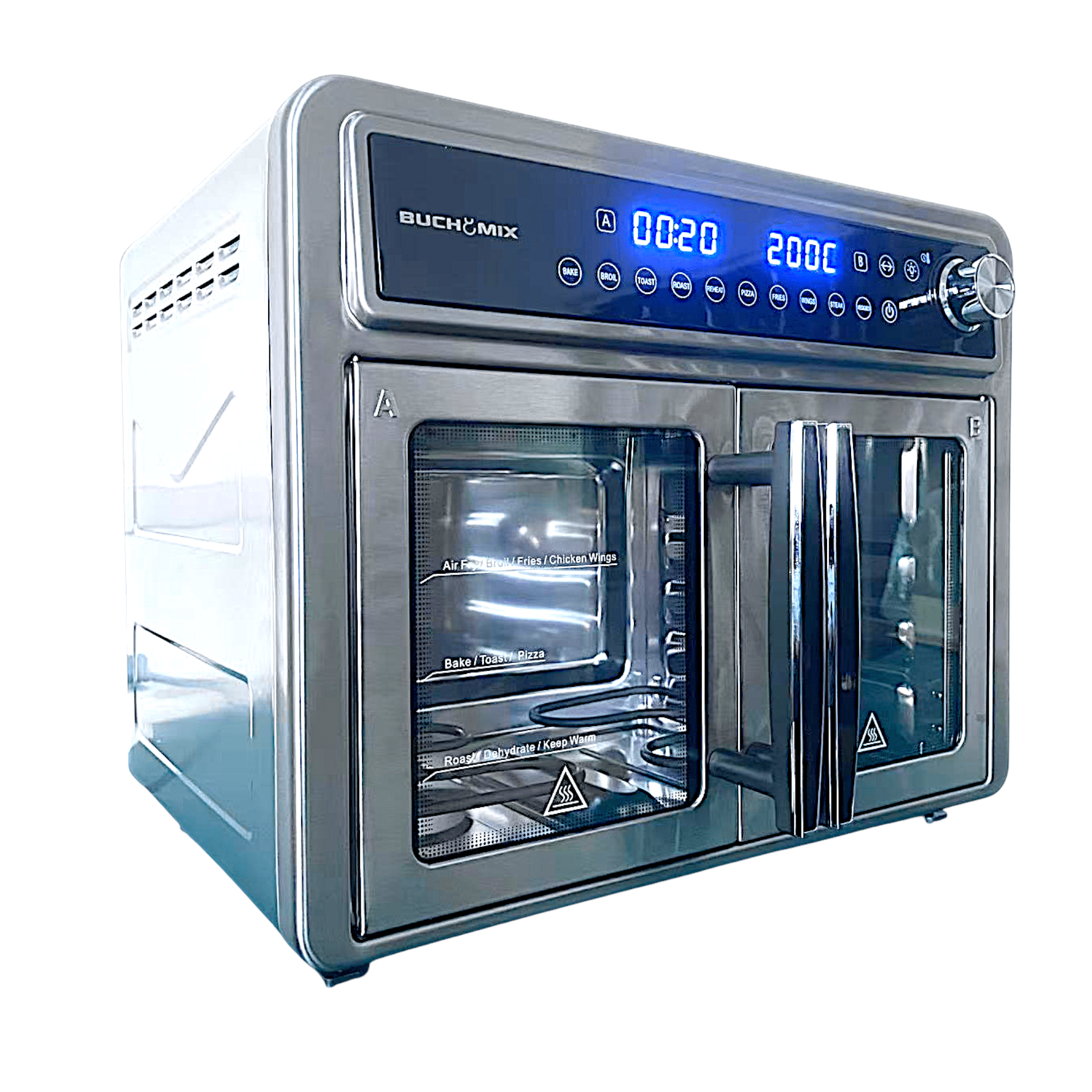 All Stainless Steel Dual Compartment XL French Door Air Fryer Oven - BUCHYMIX NIGERIA
