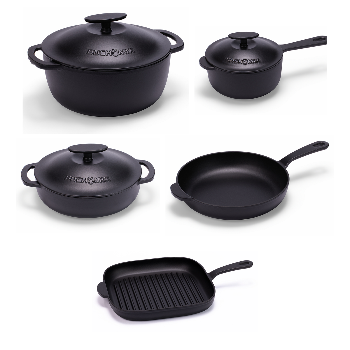 11-pieces Premium Enamel cast Iron Cookware