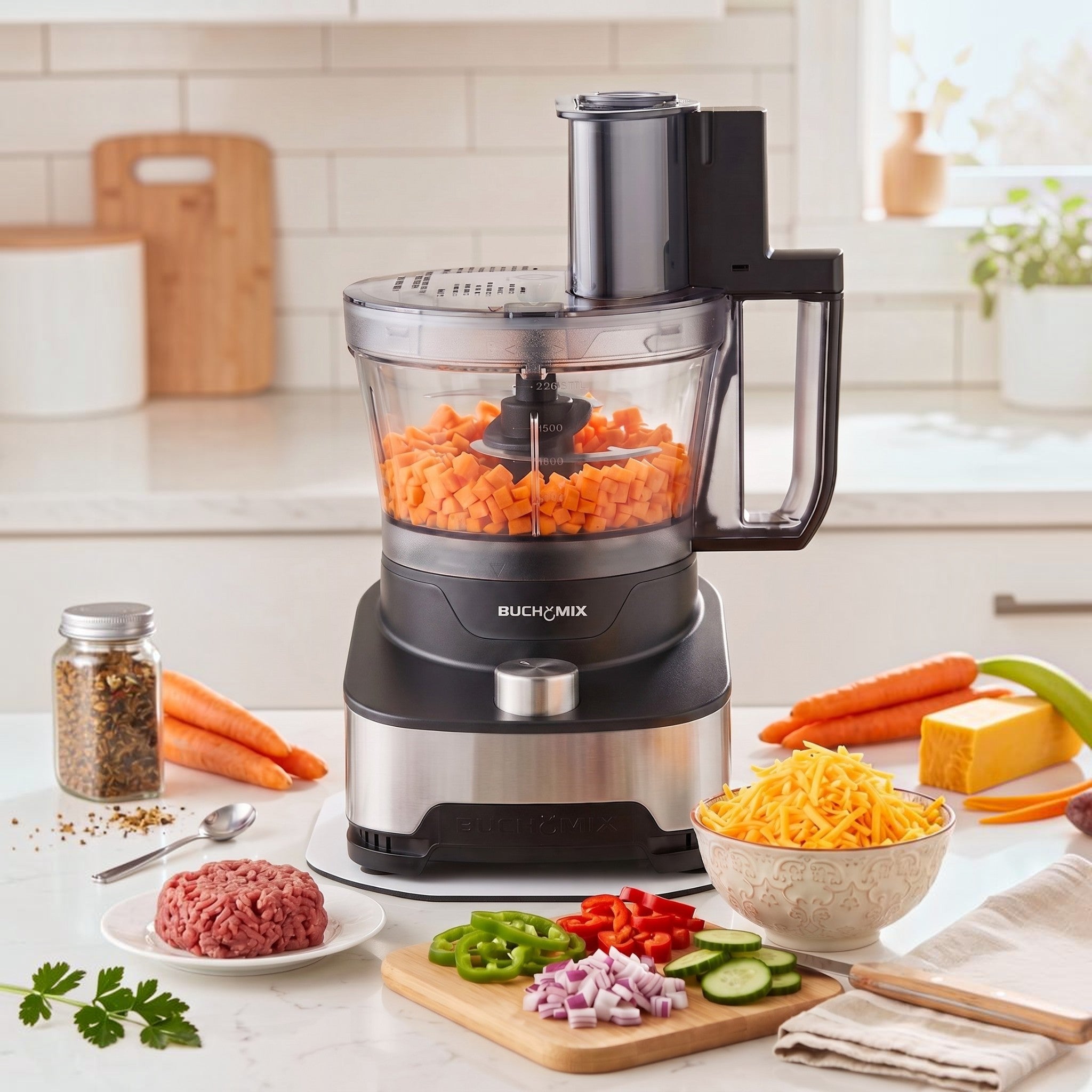 3.5L Multifunction Food Processor With Unbreakable Bowl