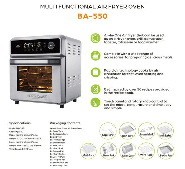 Premium 18L Multifunction Smart Air Fryer Oven - BUCHYMIX NIGERIA