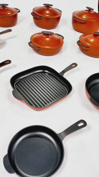 22-Piece Premium Enameled Cast Iron Cookware Set