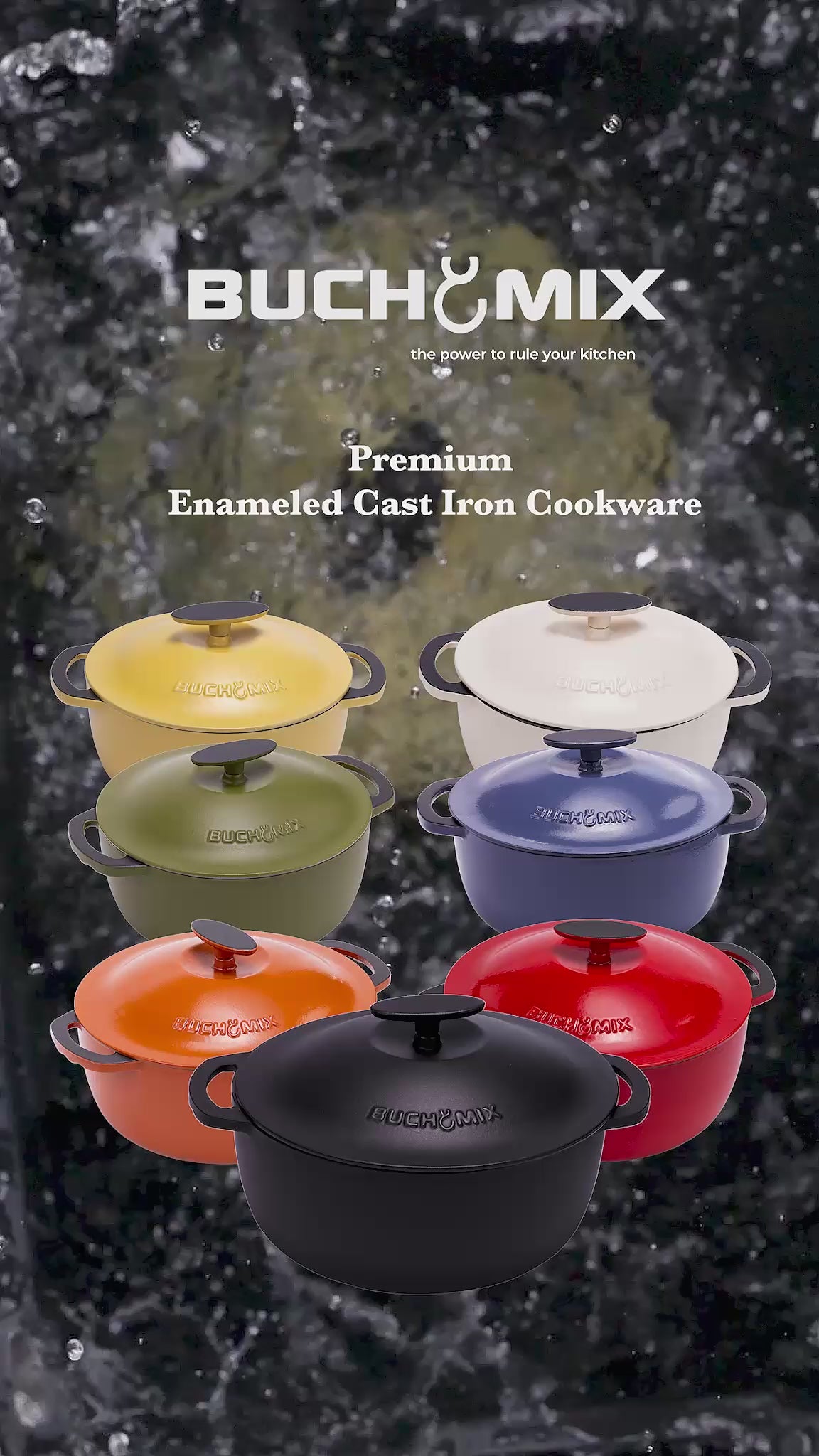 11-pieces Premium Enamel cast Iron Cookware