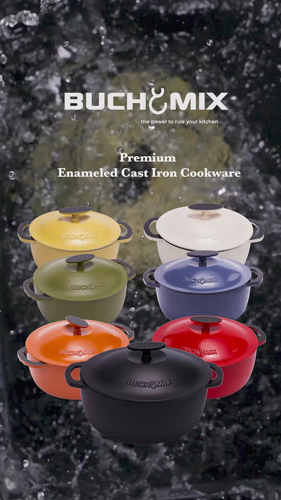 11-pieces Premium Enamel cast Iron Cookware
