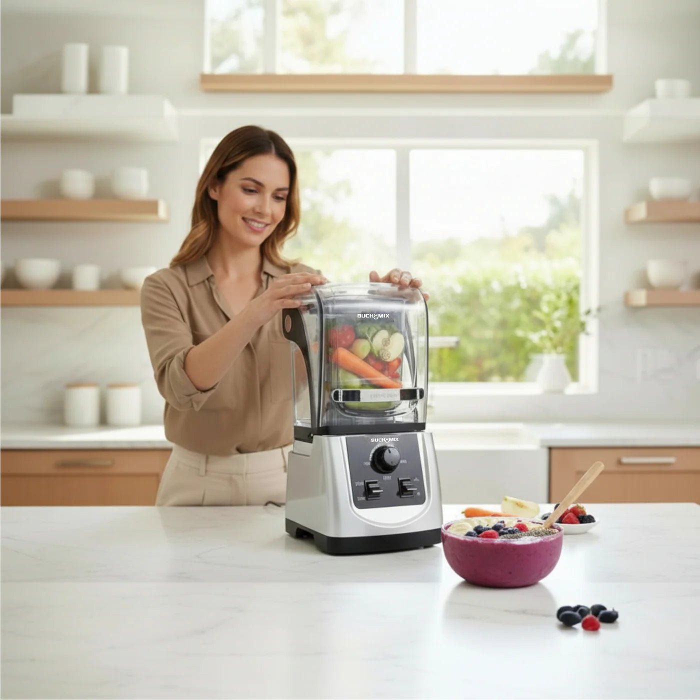 Ultra Heavy Duty Soundproof Blender With Manual Control - Black BX210 - BUCHYMIX NIGERIA